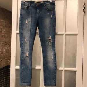 Zara skinny ripped jeans